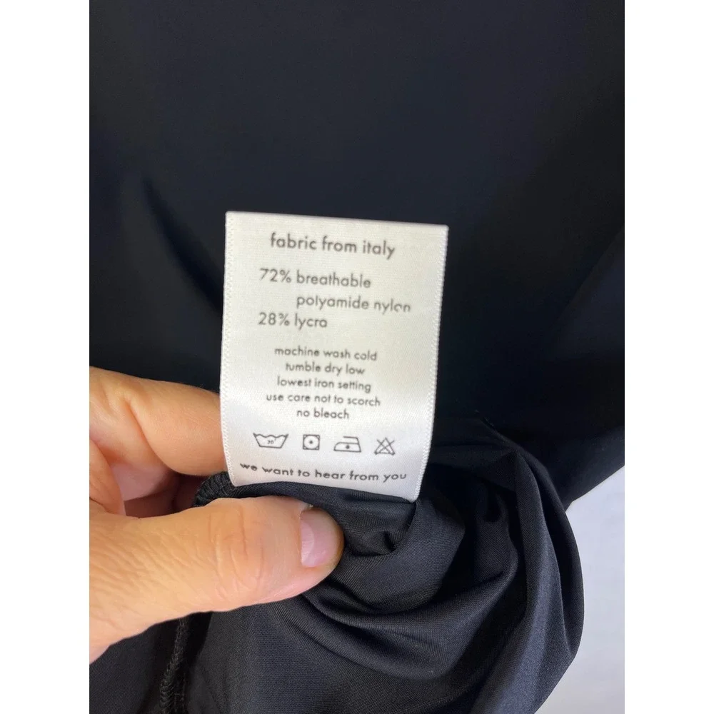 Porto San Francisco Black Cap Sleeve Top Asymmetrical Draping